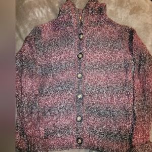 North crest multi color button down sweater